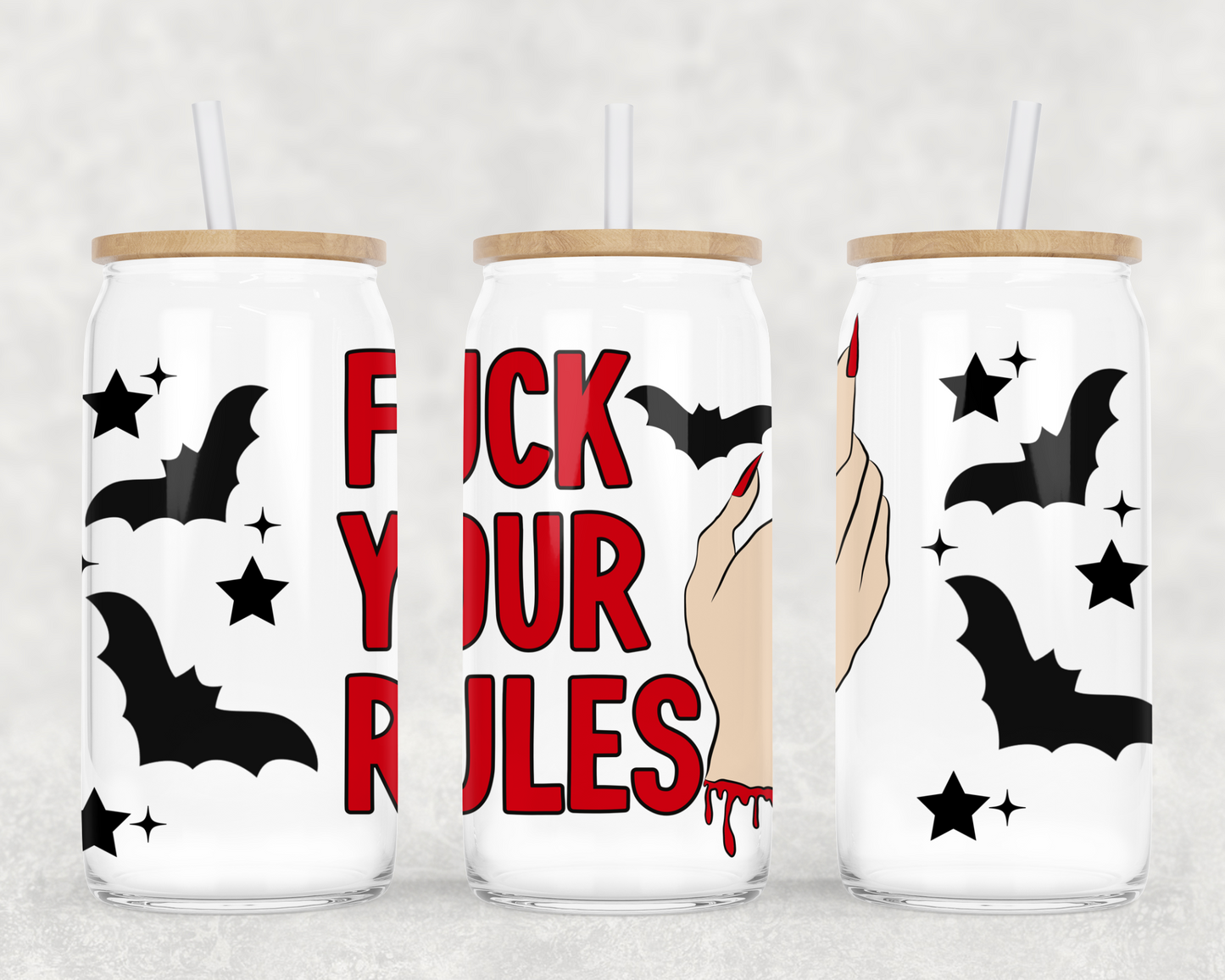 FUCK YOUR RULES GLASS WRAP