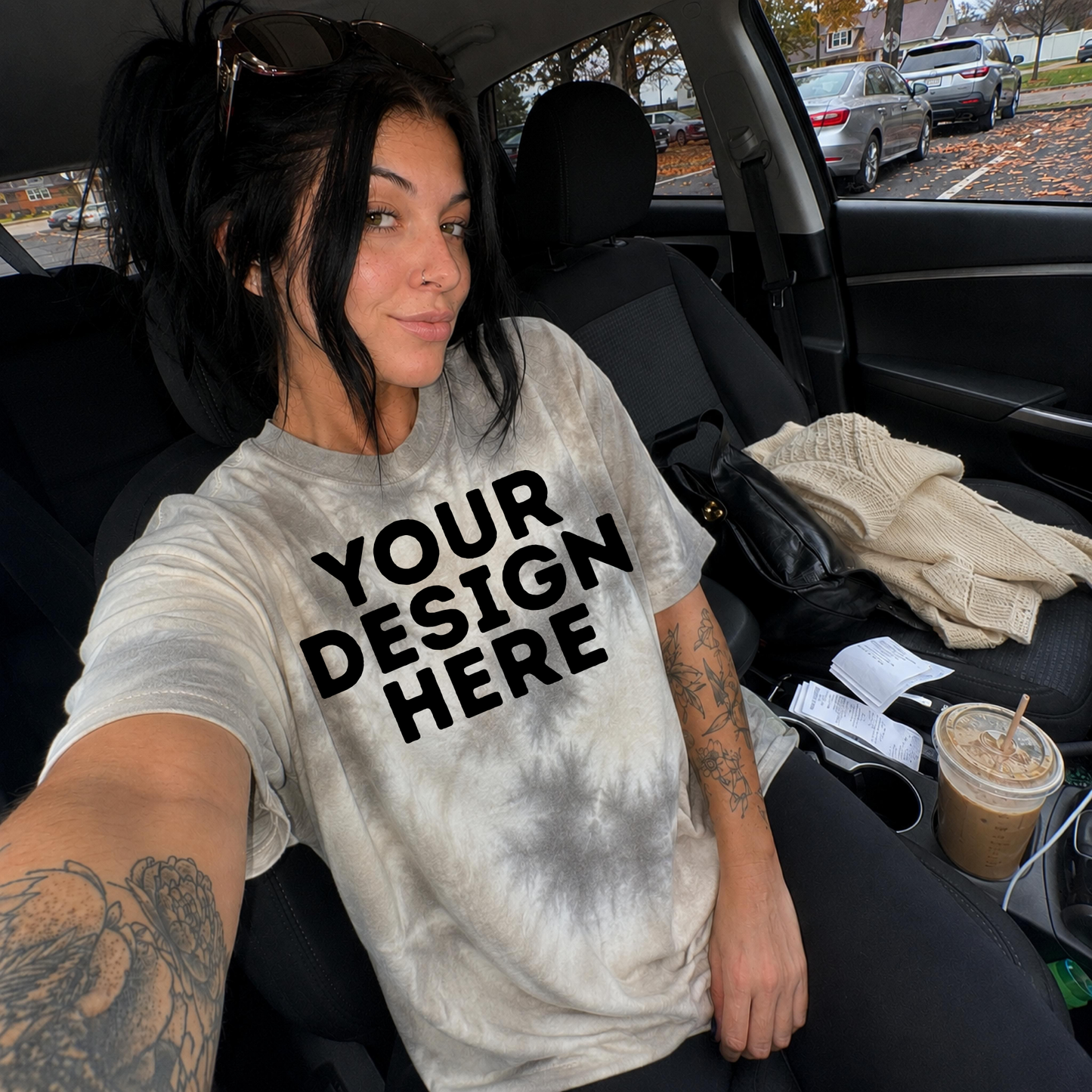 SELFIE CAR TYEDYE MOCKUP