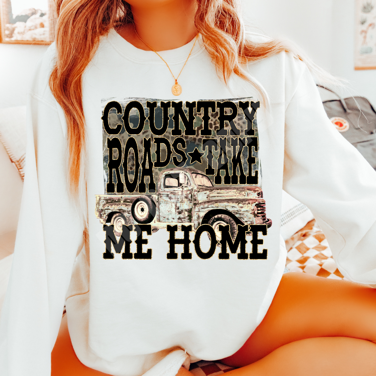 COUNTRY ROADS TAKE ME HOME PNG DESIGN