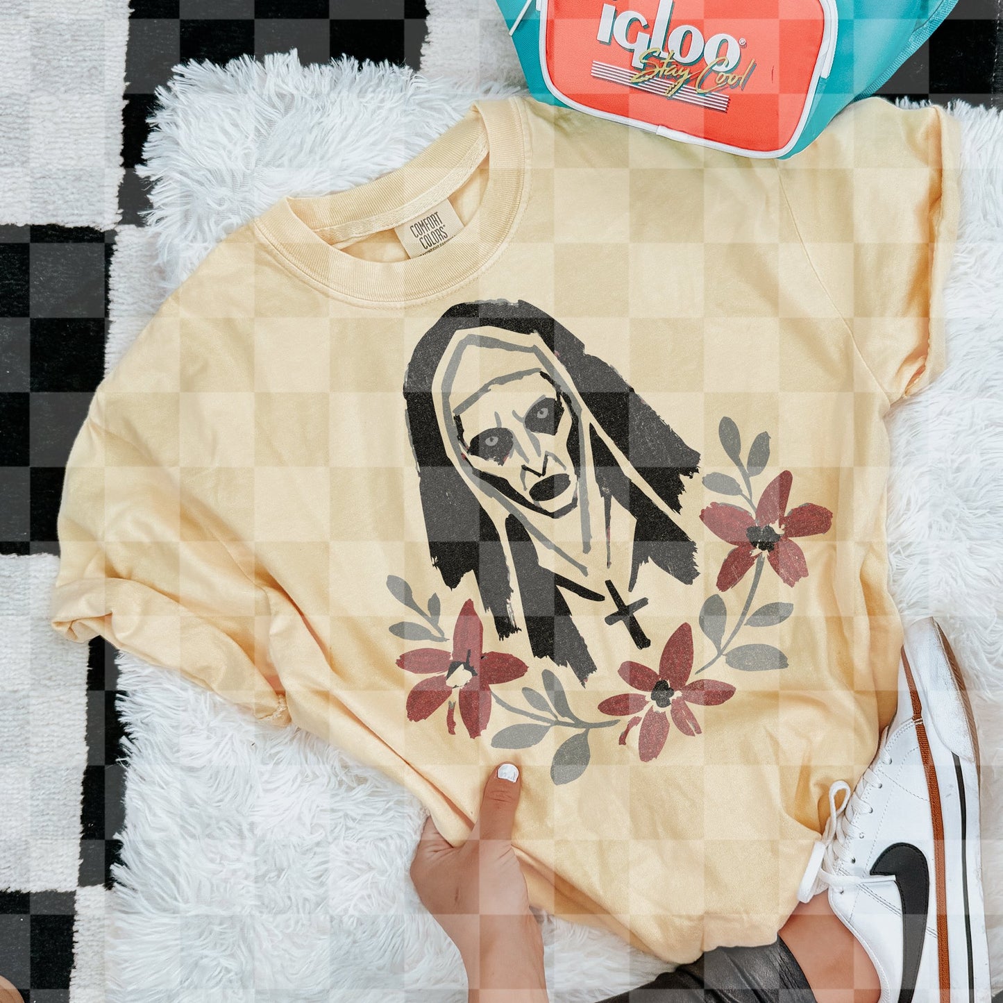 NUN FLORAL DOODLE DIGITAL DESIGN
