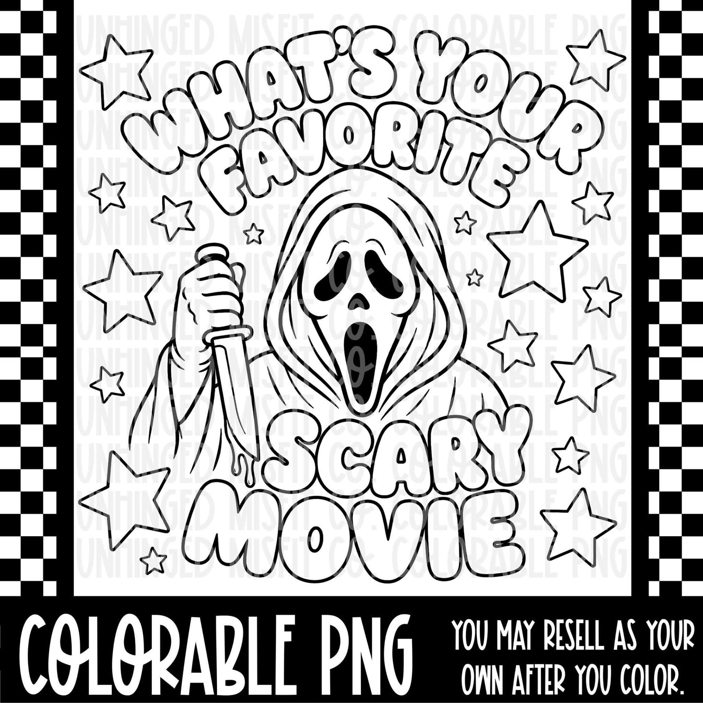 SCARY MOVIE COLORABLE PNG