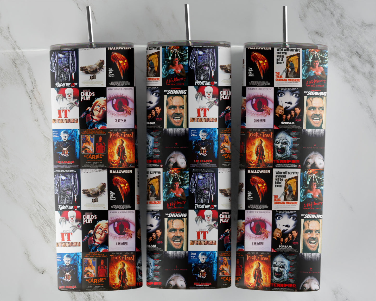 HORROR COLLAGE TUMBLER WRAP
