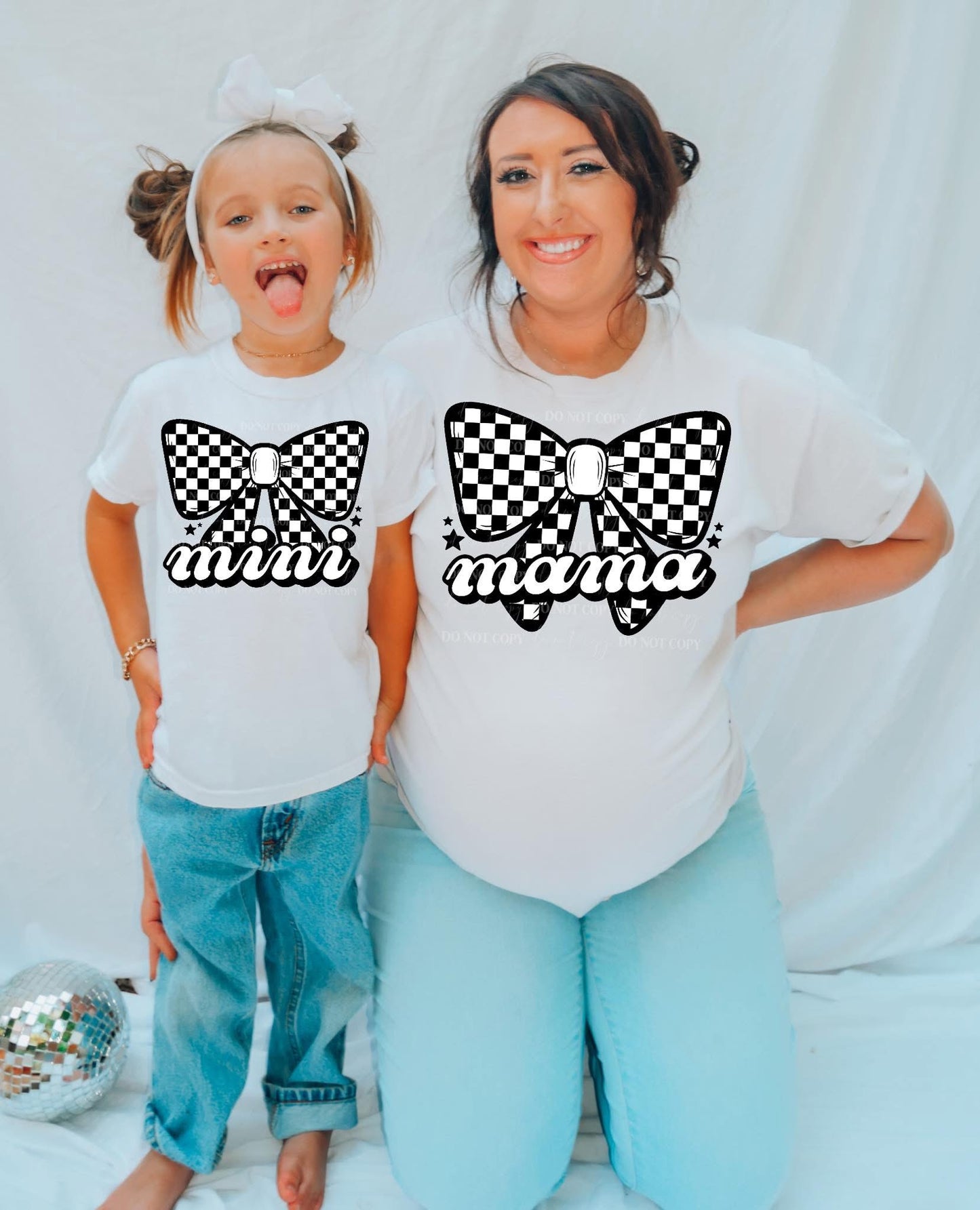 CHECKERED MAMA BOW DIGITAL DESIGN
