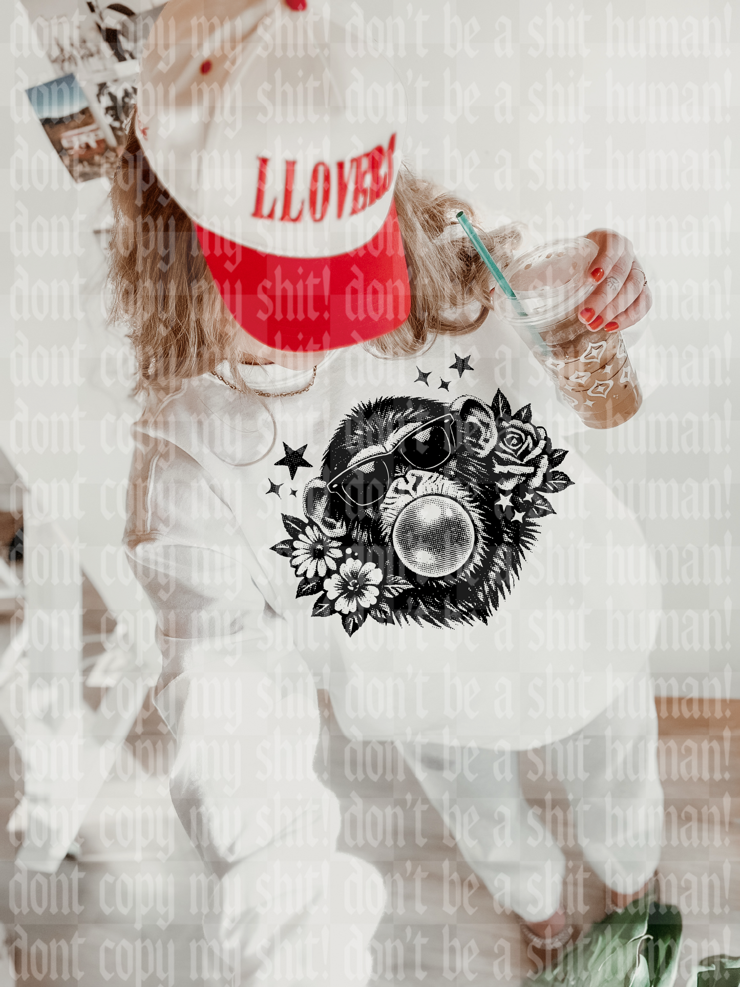 PREPPY HALFTONE MONKEY DIGITAL DESIGN