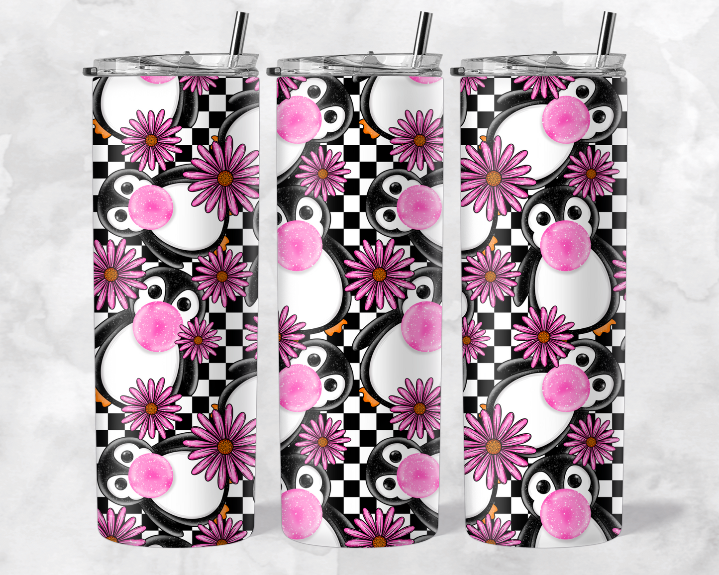 BUBBLE GUM PENGUIN TUMBLER WRAP