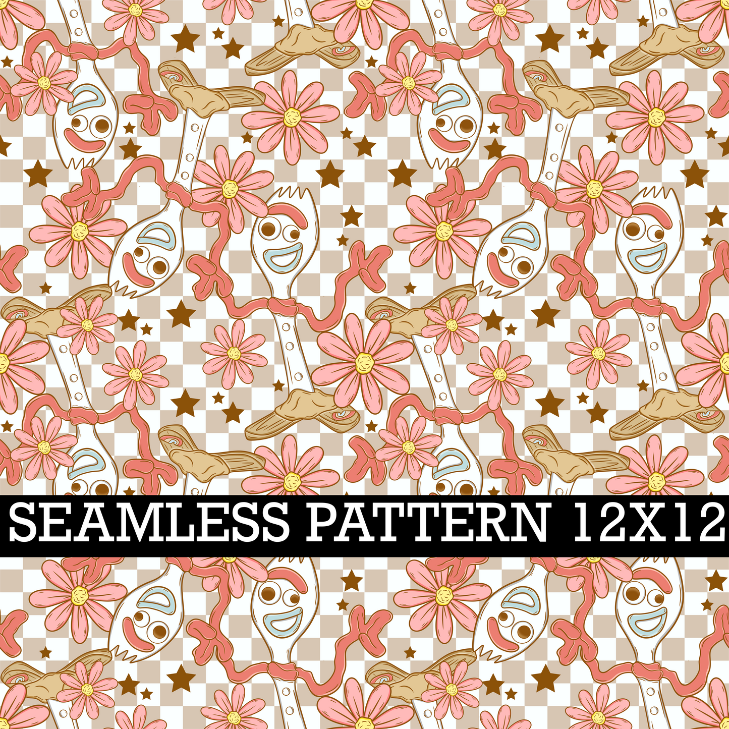 FORK FLORAL SEAMLESS PATTERN