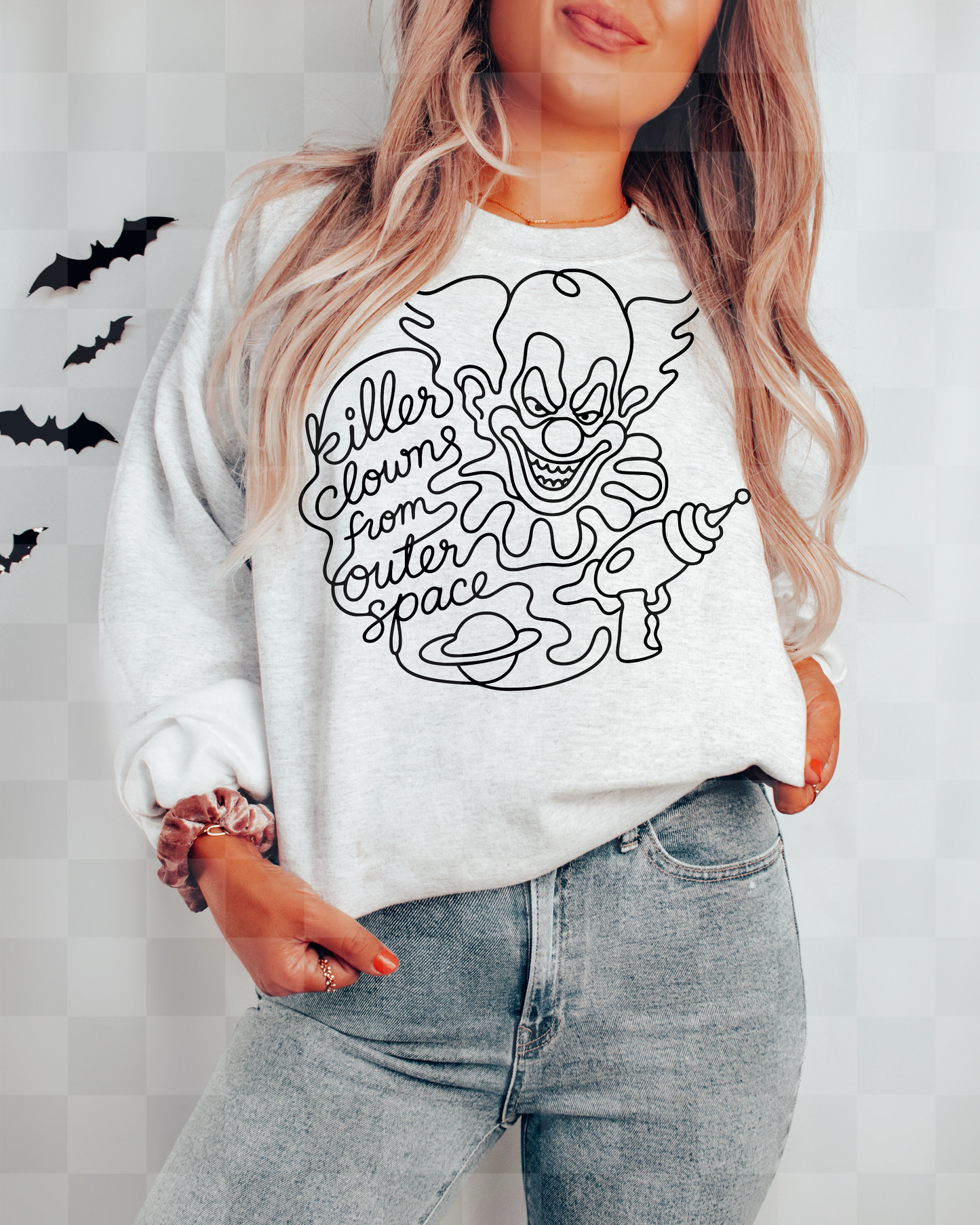 KILLER CLOWN LINE ART DIGITAL DESIGN