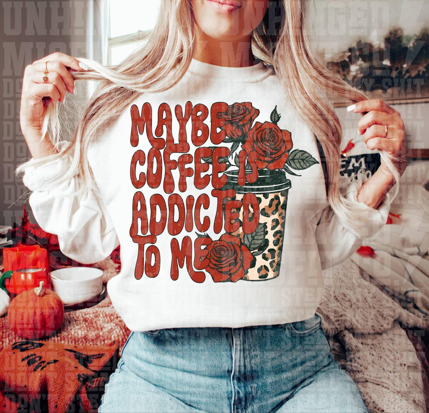 MAYBE ICED COFFEE IS ADDICTED TO ME PNG DESIGN
