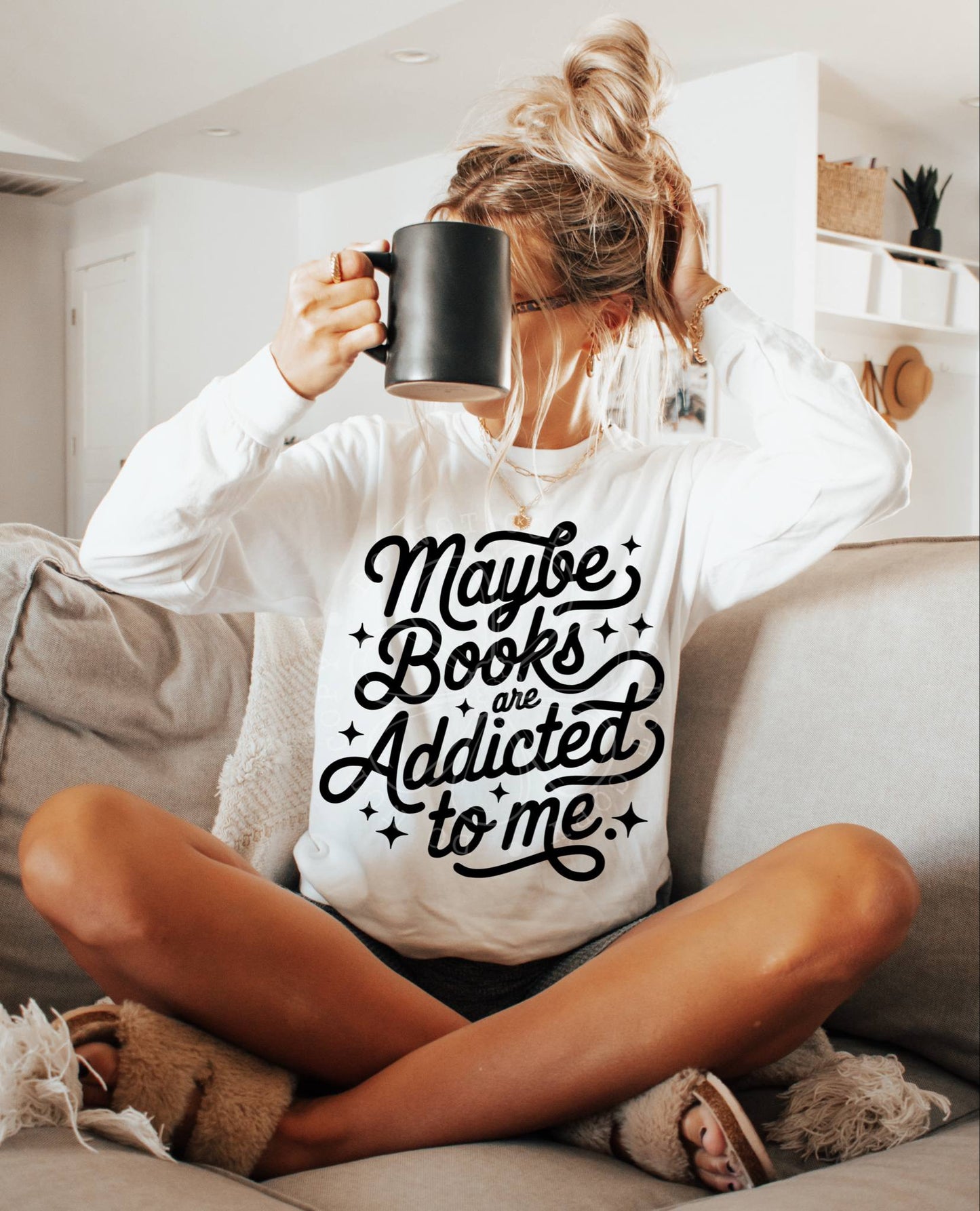 Maybe Books Are Addicted To Me PNG Design *NO LICENSING REQUIRED*