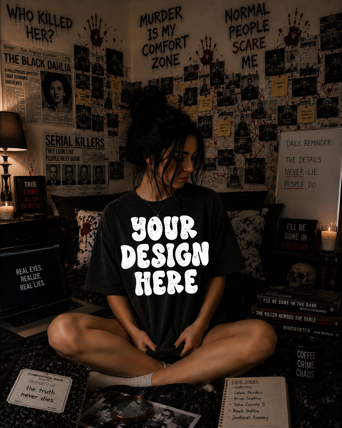 TRUE CRIME BLACK BLANK MOCK