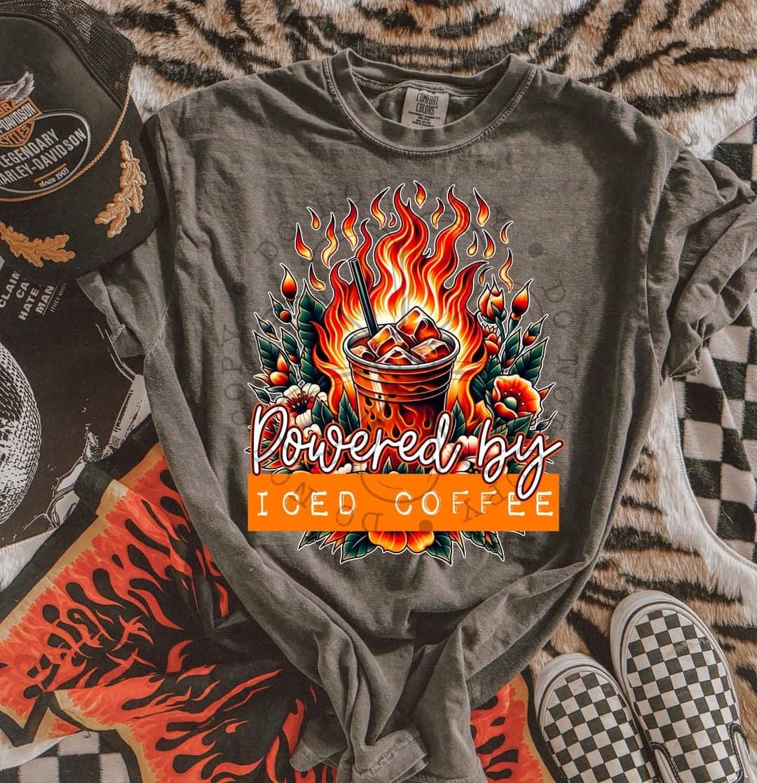 powered by iced coffee png | sublimation png | popular png | trendy png | digital download | png file | ready to print png | full color png