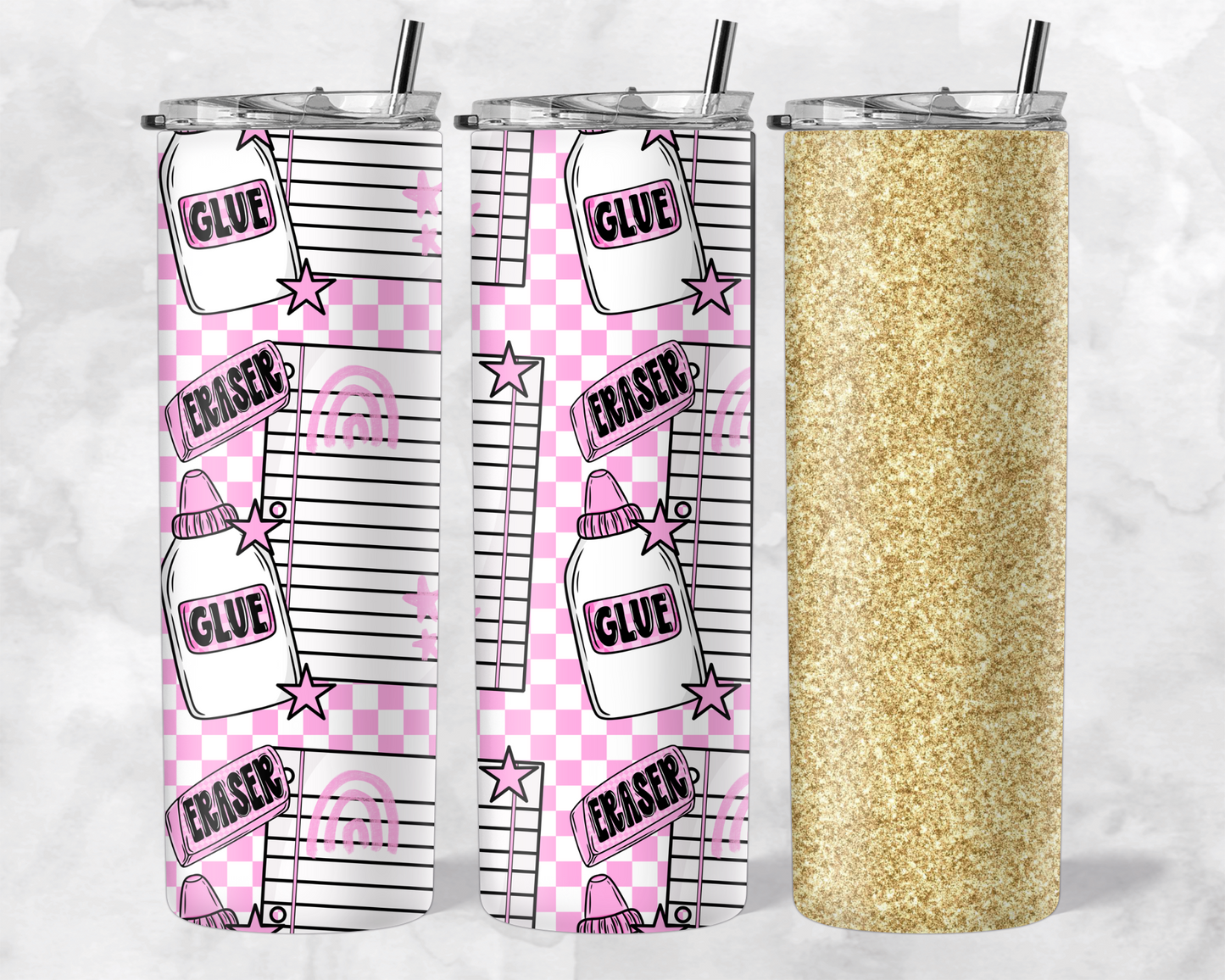 PINK SCHOOL TUMBLER WRAP