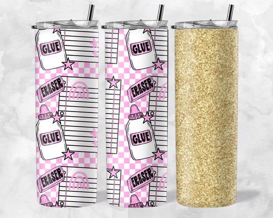PINK SCHOOL TUMBLER WRAP