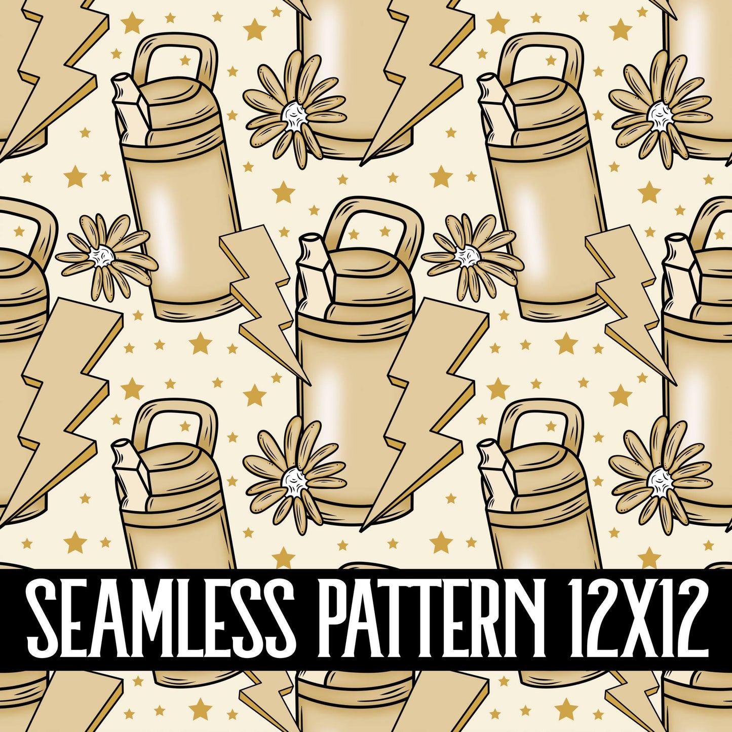 FLORAL BOTTLES SEAMLESS PATTERN