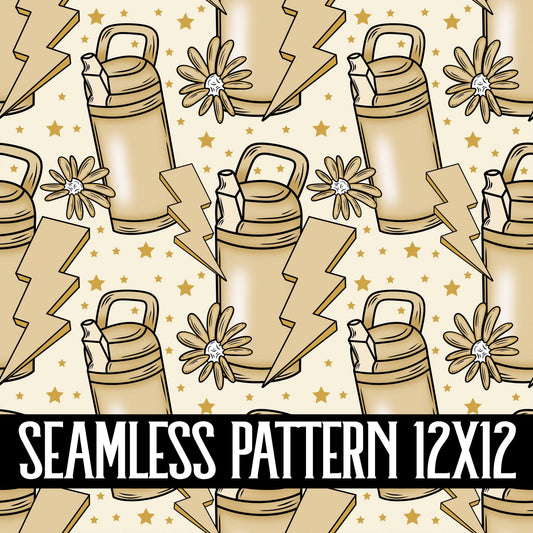 FLORAL BOTTLES SEAMLESS PATTERN