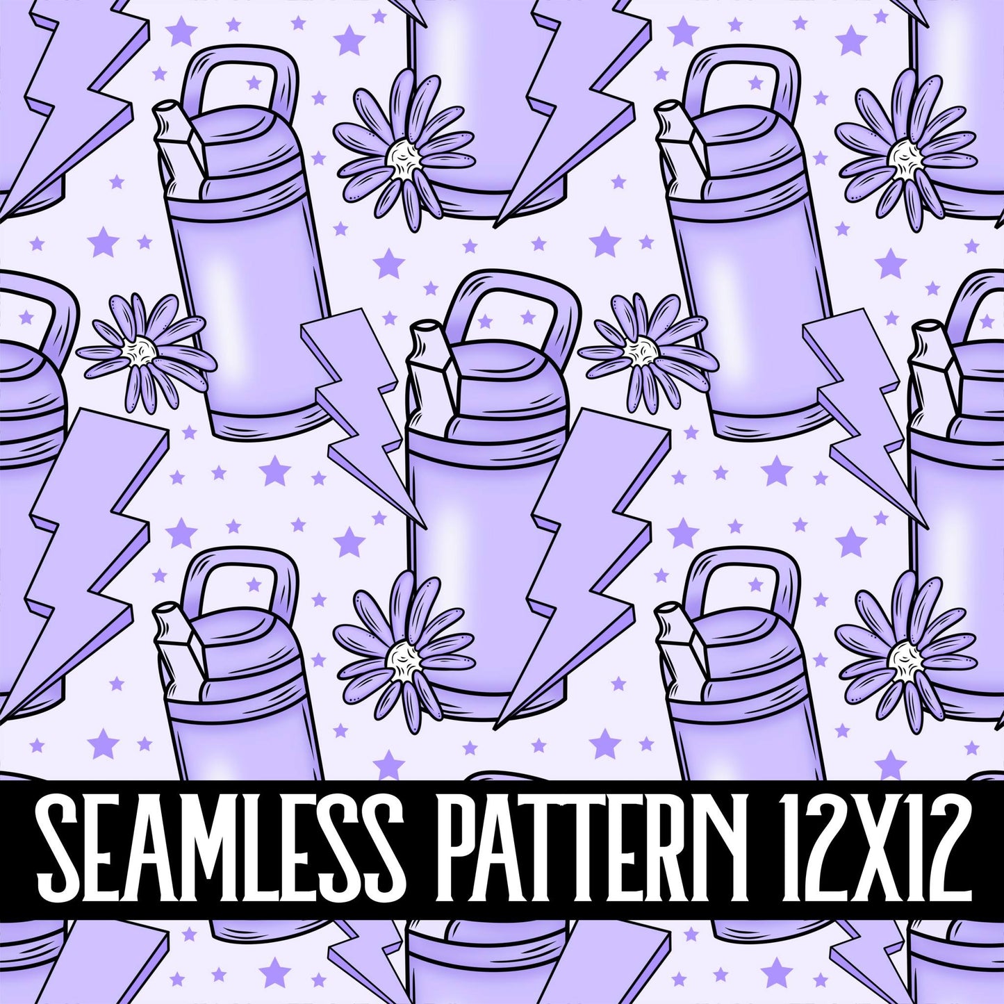 FLORAL BOTTLES SEAMLESS PATTERN