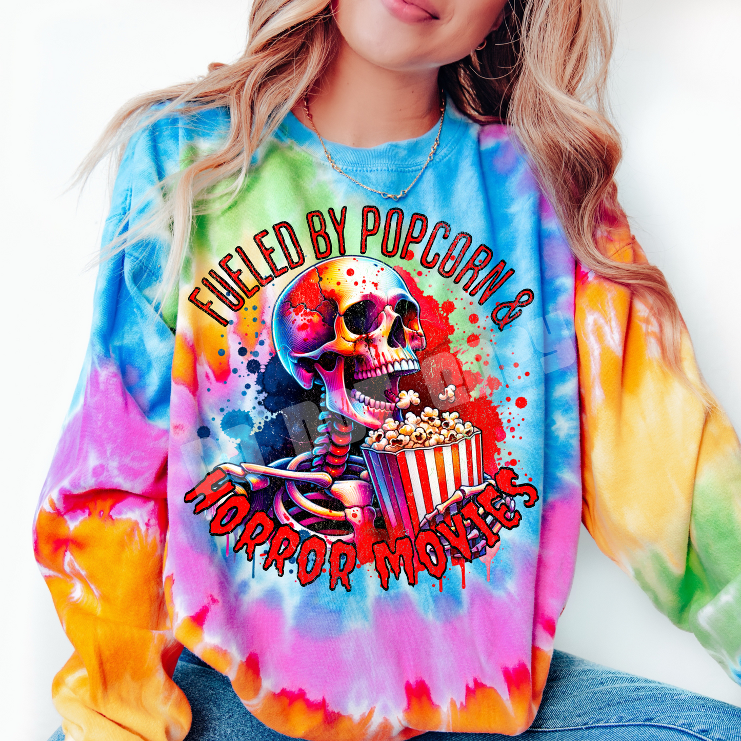 Fueled By Popcorn & Horror Movies PNG Design *NO LICENSING REQUIRED*