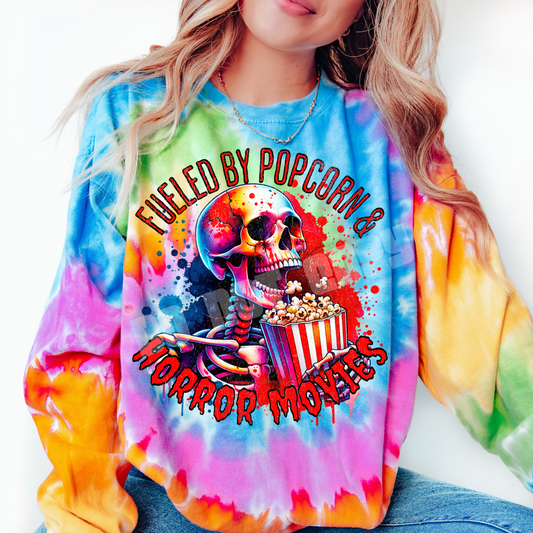 Fueled By Popcorn & Horror Movies PNG Design *NO LICENSING REQUIRED*