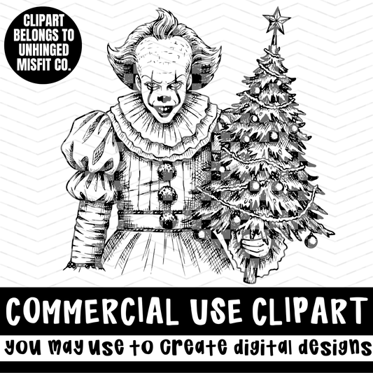 HORROR CHRISTMAS CLIPART *NO LICENSING REQUIRED - MAY CREATE DIGITAL DESIGNS*