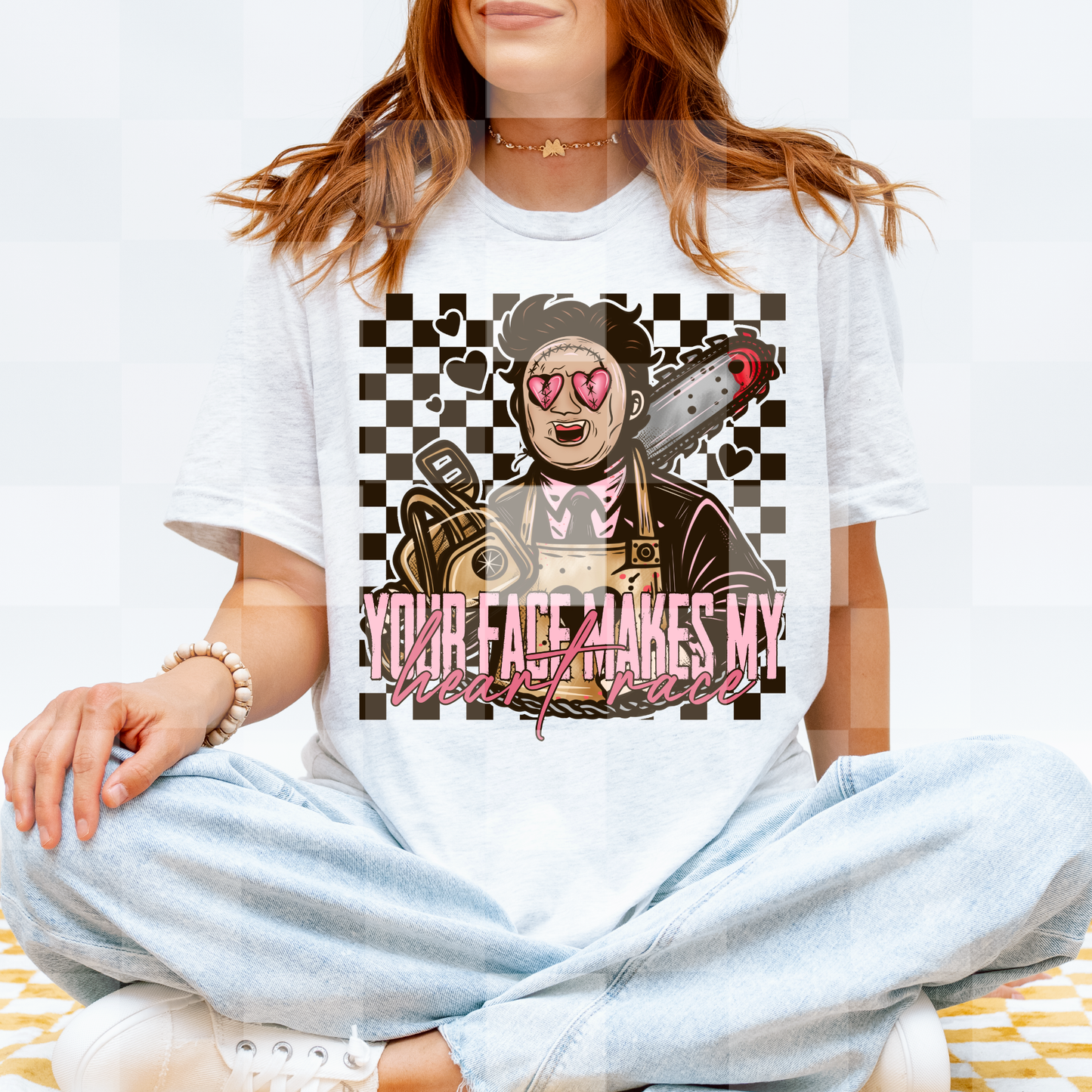 Your Face Makes My Heart Race PNG Design *NO LICENSING REQUIRED*