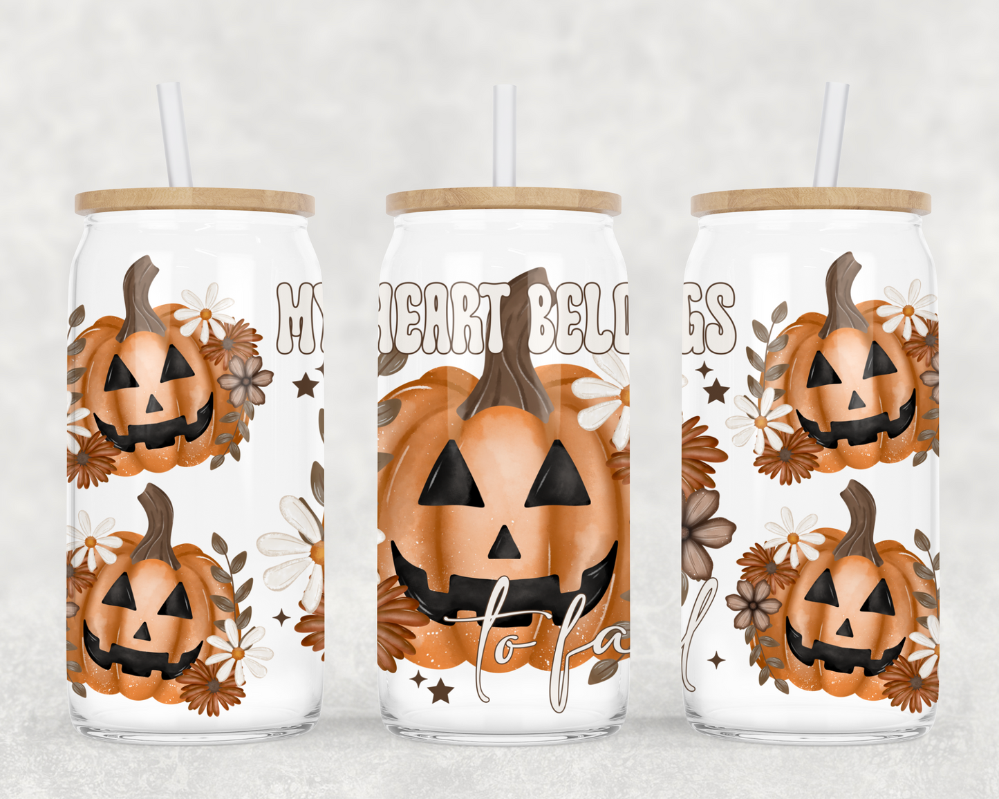 MY HEART BELONGS TO OCTOBER GLASS WRAP