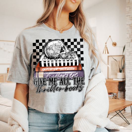 Give Me All The Thriller Books PNG Design *NO LICENSING REQUIRED*