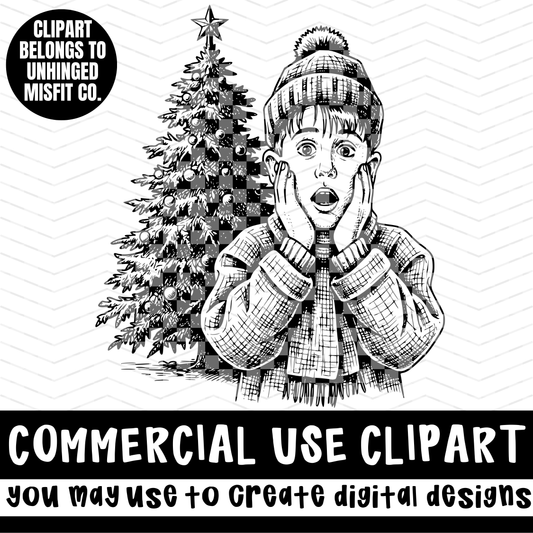 KEVIN CHRISTMAS CLIPART *NO LICENSING REQUIRED - MAY CREATE DIGITAL DESIGNS*