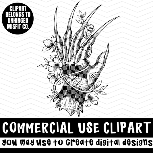 HORROR HAND CLIPART *NO LICENSING REQUIRED - MAY CREATE DIGITAL DESIGNS*