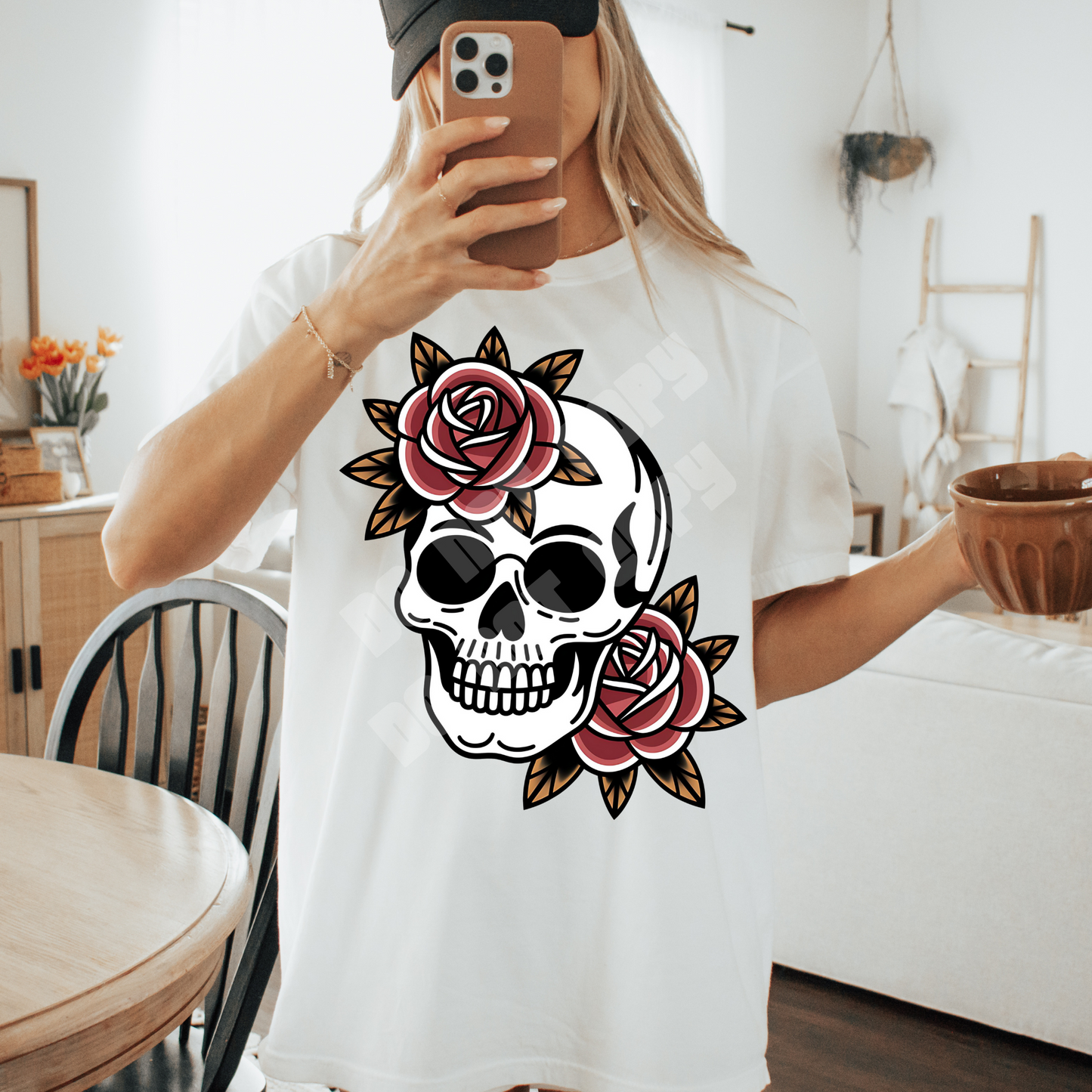 SKULL TATTOO STYLE PNG DESIGN