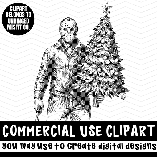 HORROR CHRISTMAS CLIPART *NO LICENSING REQUIRED - MAY CREATE DIGITAL DESIGNS*