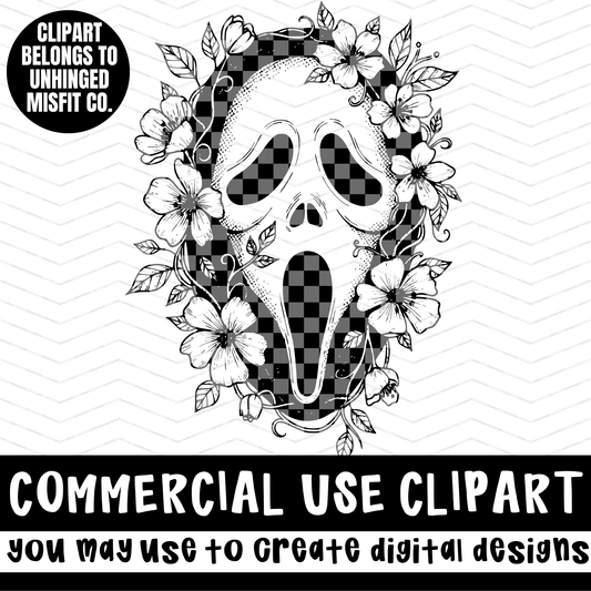 HORROR MASK CLIPART *NO LICENSING REQUIRED - MAY CREATE DIGITAL DESIGNS*