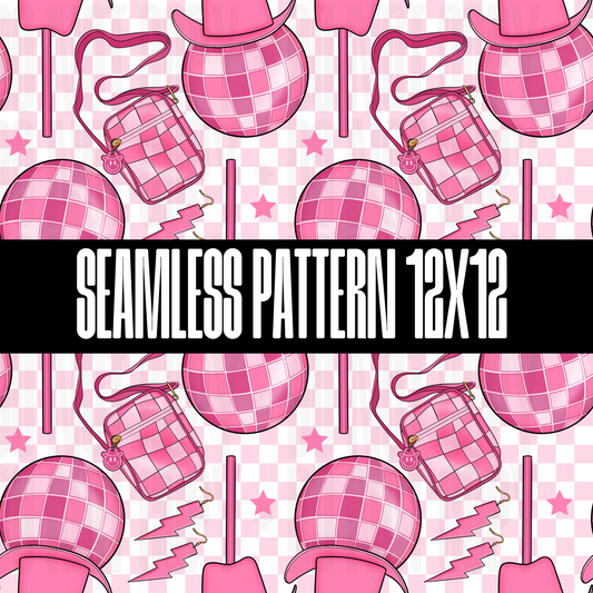PINK DISCO SEAMLESS DESIGN - NO LICENSING REQUIRED - 2024