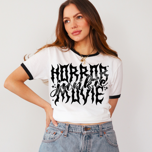 Horror Movie Junkie PNG Design *NO LICENSING REQUIRED*