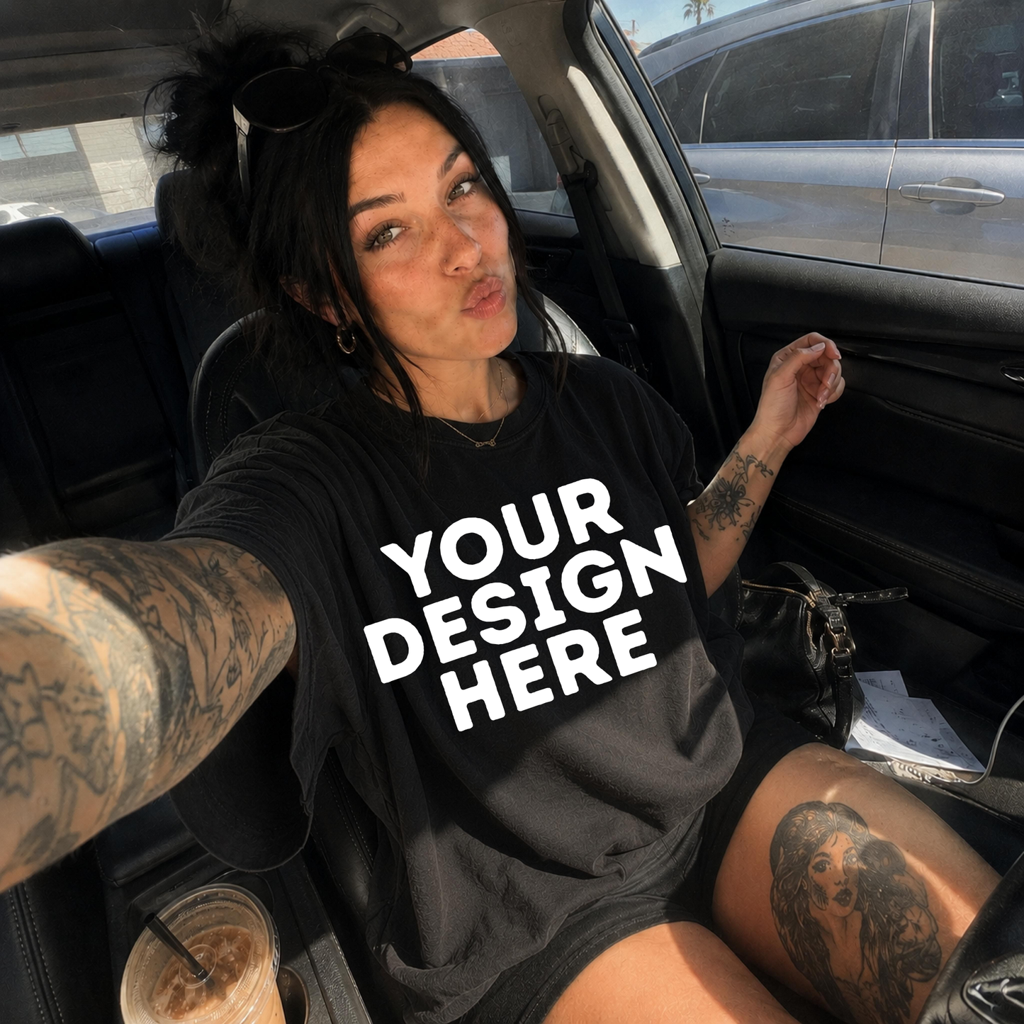 SELFIE CAR BLACK MOCKUP