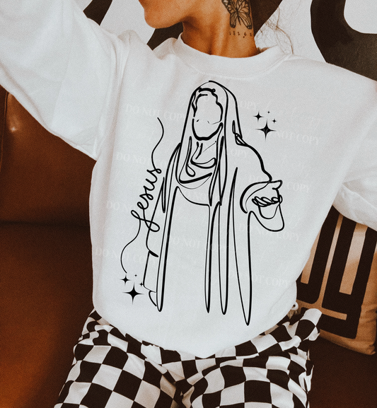 Jesus Line Art PNG Design *NO LICENSING REQUIRED*