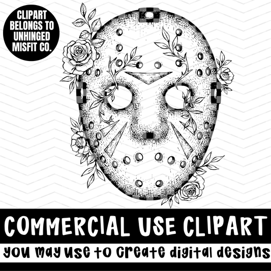 HORROR MASK CLIPART *NO LICENSING REQUIRED - MAY CREATE DIGITAL DESIGNS*