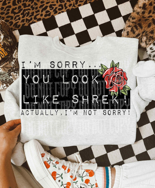 You Look Like Shrek PNG Design *NO LICENSING REQUIRED*