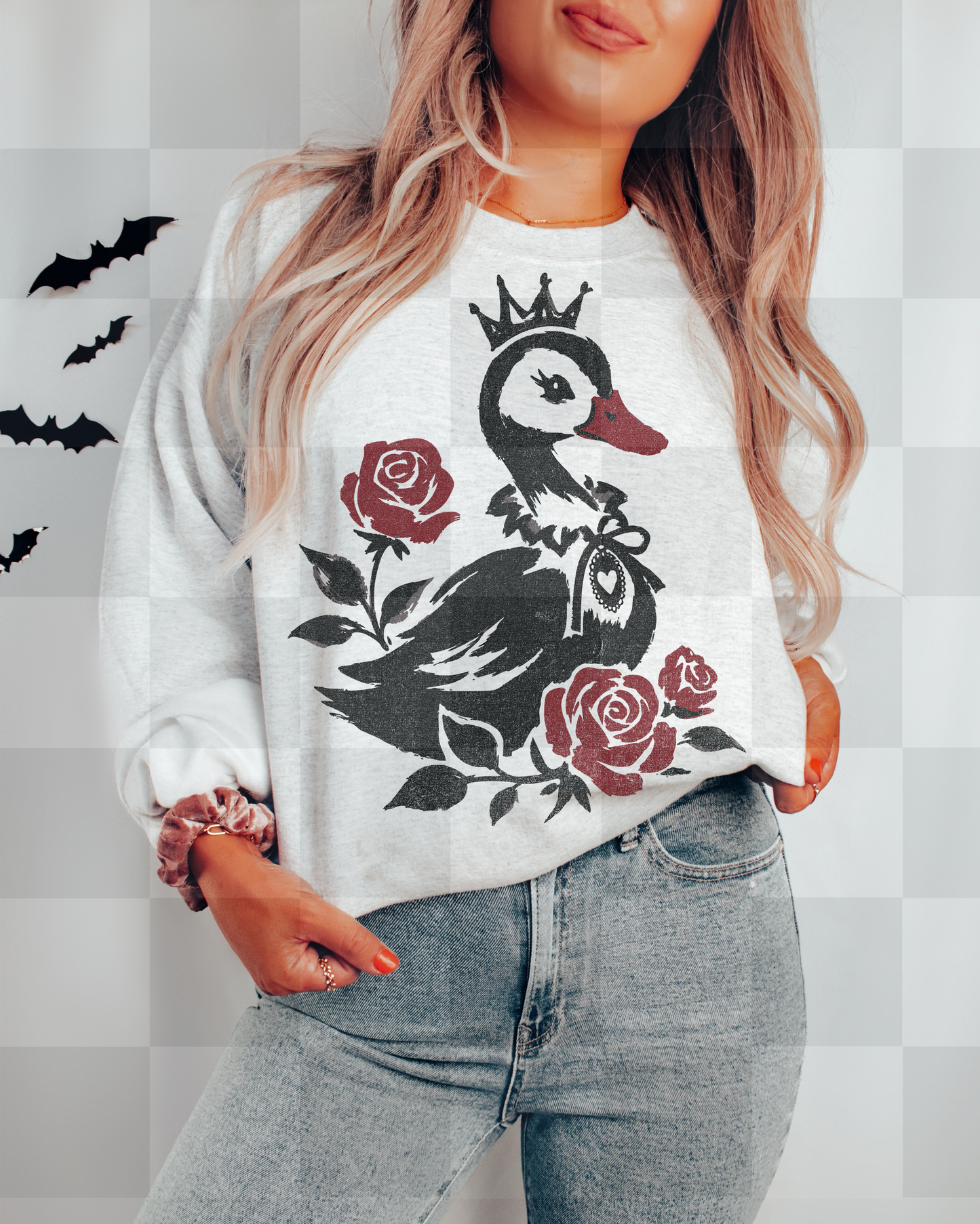 GOTHIC DUCK FLORAL DOODLE DIGITAL DESIGN