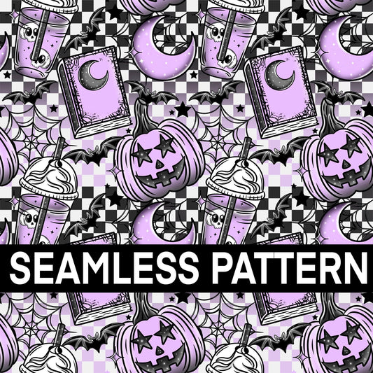 SPOOKY BOOK SEAMLESS PATTERN