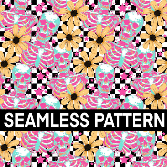 EDGY PINK SKELLIE SEAMLESS PATTERN