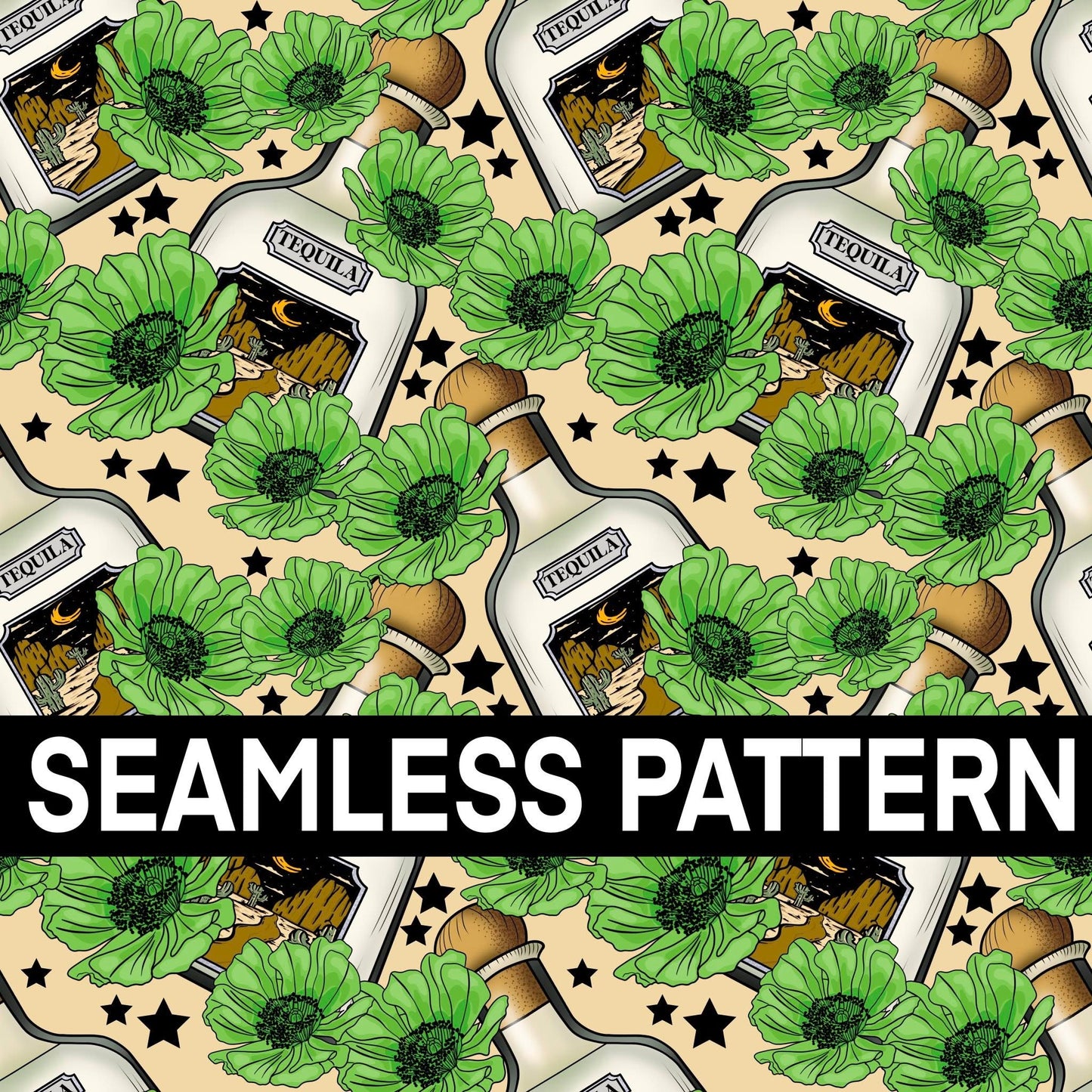 FLORAL TEQUILA SEAMLESS PATTERN