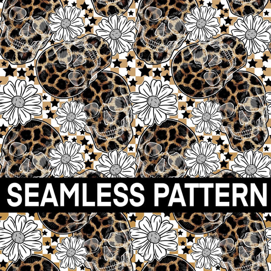 CHEETAH SKULL SEAMLESS PATTERN