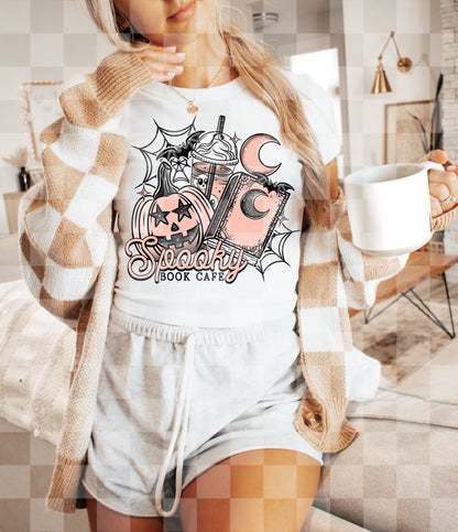 SPOOKY BOOK CAFE PEACH DIGITAL DESIGN