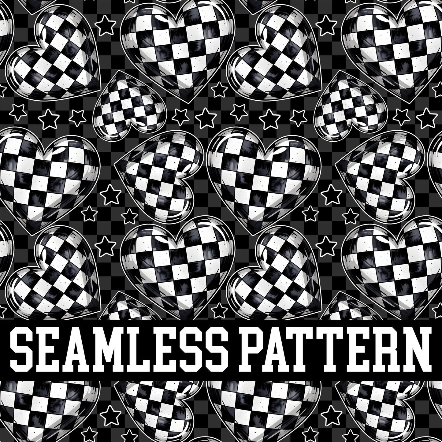 CHECKERED HEARTS SEAMLESS PATTERN