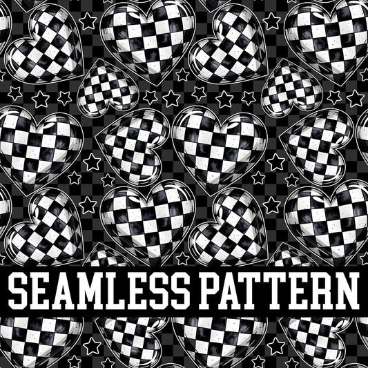 CHECKERED HEARTS SEAMLESS PATTERN