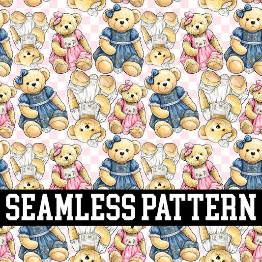 VINTAGE BEARS SEAMLESS PATTERN