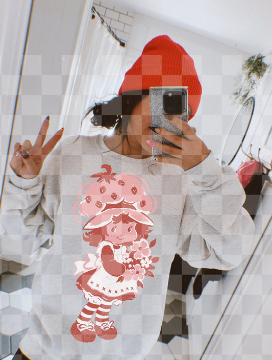 STRAWBERRY FLORAL DOODLE DIGITAL DESIGN