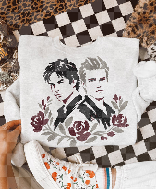 VAMPIRE BROTHERS FLORAL DOODLE DIGITAL DESIGN