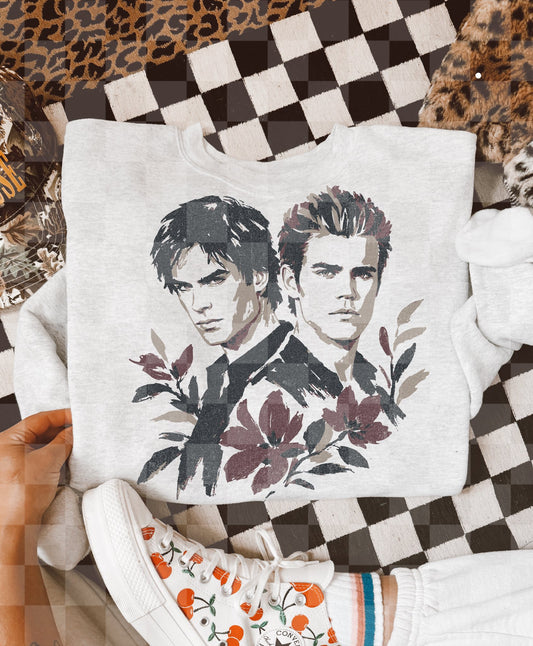 VAMPIRE BROTHERS FLORAL DOODLE DIGITAL DESIGN
