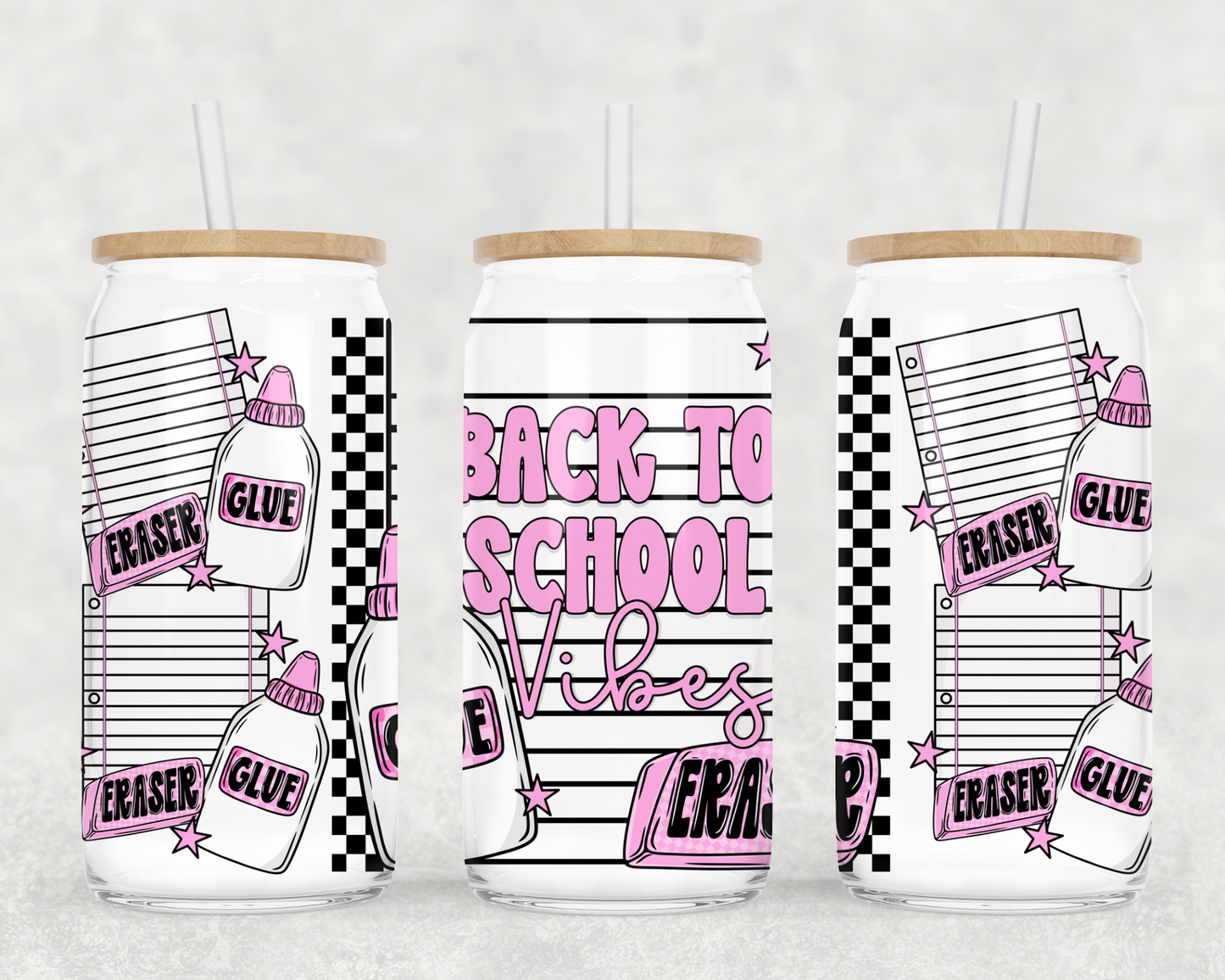 BACK TO SCHOOL VIBES GLASS WRAP